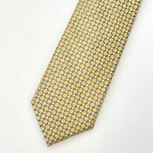Load image into Gallery viewer, Yellow Tartan With Grey And White Stripes Silk Tie – Skinny 75mm