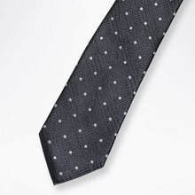 Load image into Gallery viewer, Silver Grey Dots Silk Tie – Slim 60mm