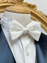 Load image into Gallery viewer, White Floral With Silver Flowers Classic Bow Tie