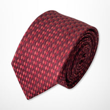 Load image into Gallery viewer, Red Geometric With Pink And Brown Rhombus Silk Tie – Skinny 60mm