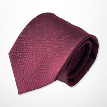 Load image into Gallery viewer, Red Micro Check With Brown Circle And Pin Dots Silk Tie – Regular 80mm