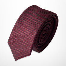Load image into Gallery viewer, Red Herringbone Silk Tie – Skinny 50mm
