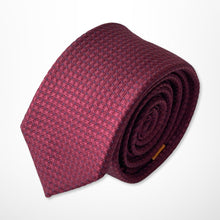 Load image into Gallery viewer, Red Square With Blue Pin Dots Silk Tie – Skinny 60mm