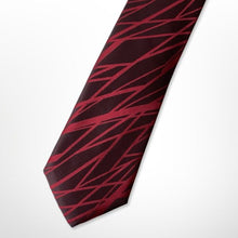 Load image into Gallery viewer, Red Tiger Pattern With Dark Red Pattern Silk Tie – Skinny 60mm