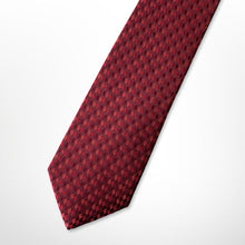 Load image into Gallery viewer, Red Geometric With Pink And Brown Rhombus Silk Tie – Skinny 60mm