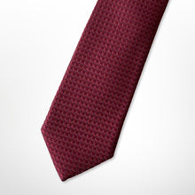 Load image into Gallery viewer, Red Square With Blue Pin Dots Silk Tie – Skinny 60mm