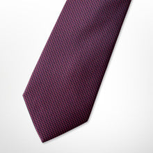 Load image into Gallery viewer, Purple Micro Check With Blue Awning Silk Tie – Skinny 70mm