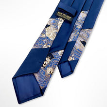 Load image into Gallery viewer, Kyoto Traditional Textile Tie -Navy Wave – Skinny 75mm