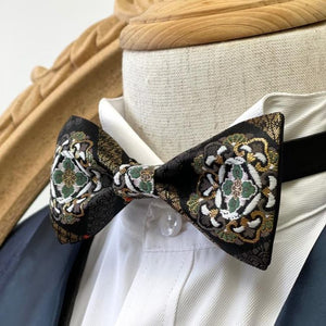 Japan Nishijin Collection – Lucky Green Gold Wire Bow Tie