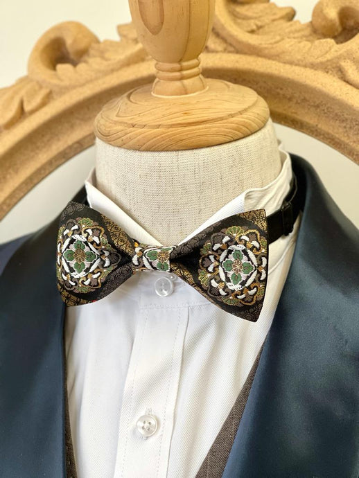 Japan Nishijin Collection – Lucky Green Gold Wire Bow Tie