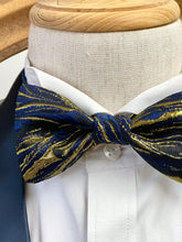 Load image into Gallery viewer, Gold Flash w/ Navy Bow Tie