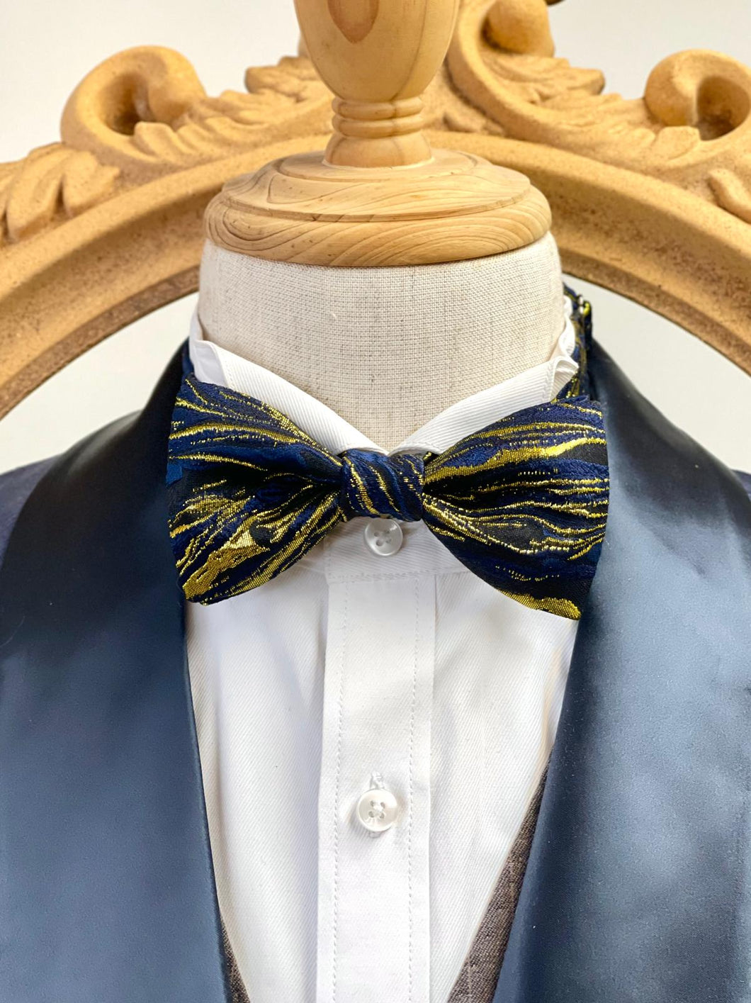 Gold Flash w/ Navy Bow Tie