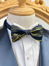 Load image into Gallery viewer, Gold Flash w/ Navy Bow Tie
