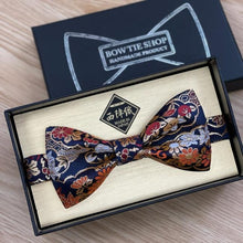 Load image into Gallery viewer, Japan Nishijin Collection – Auspicious Floral Gold Wire Bow Tie
