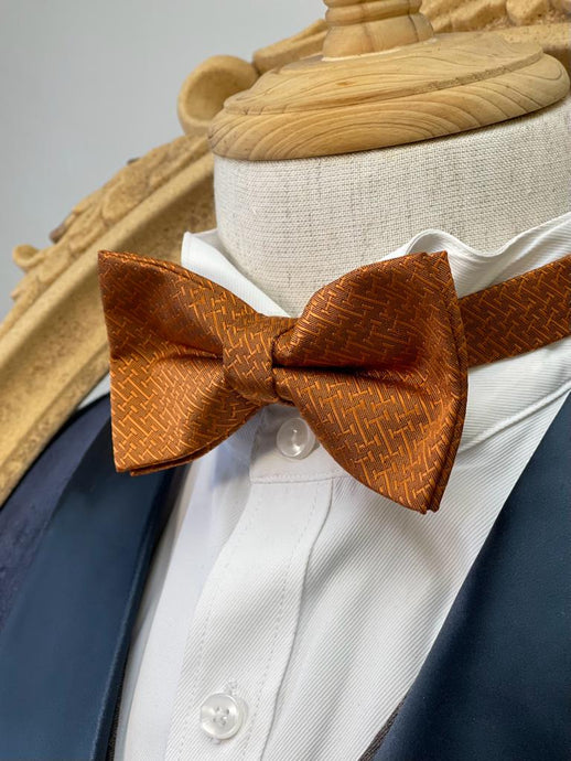Orange H-Pattern Classic Bow Tie