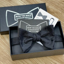 Load image into Gallery viewer, Paisley Black Bow Tie