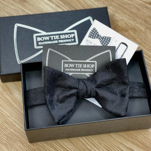 Paisley Black Bow Tie