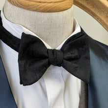 Load image into Gallery viewer, Paisley Black Bow Tie
