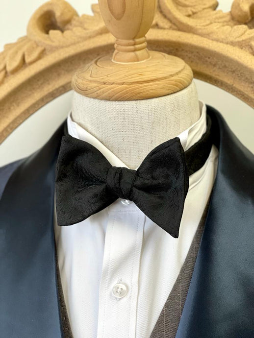 Paisley Black Bow Tie