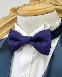 Purple Floral Classic Bow Tie