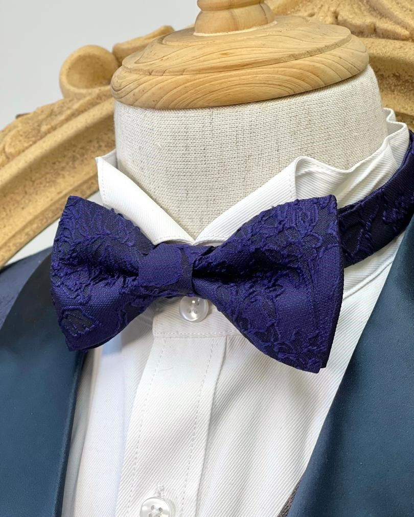 Purple Floral Classic Bow Tie