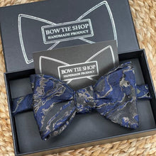 Load image into Gallery viewer, Shining River Navy Butterfly Bow Tie
