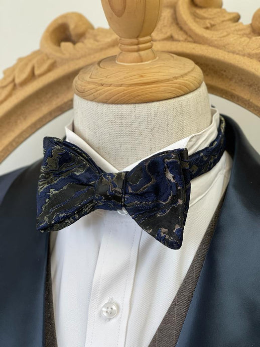 Shining River Navy Butterfly Bow Tie