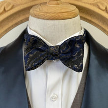 Load image into Gallery viewer, Shining River Navy Butterfly Bow Tie