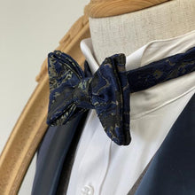 Load image into Gallery viewer, Shining River Navy Butterfly Bow Tie