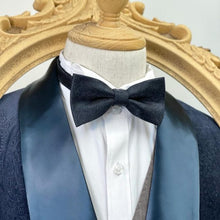 Load image into Gallery viewer, X Secret Grey Herringbone Classic Bow Tie
