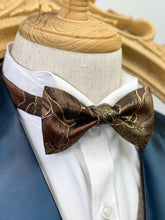 Load image into Gallery viewer, Shining River Gold Brown Classic Bow Tie