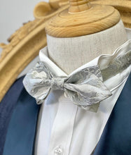 Load image into Gallery viewer, Shining River Silver White Pointed Bow Tie