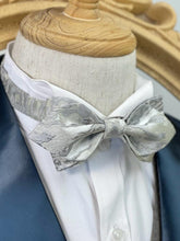Load image into Gallery viewer, Shining River Silver White Pointed Bow Tie