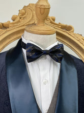 Load image into Gallery viewer, Shining Silver Navy Classic Bow Tie