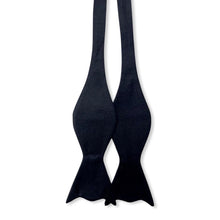 Load image into Gallery viewer, Candy Shape Plain Black Silk Self Bow Tie