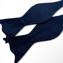 Load image into Gallery viewer, Candy Shape Plain Black Silk Self Bow Tie
