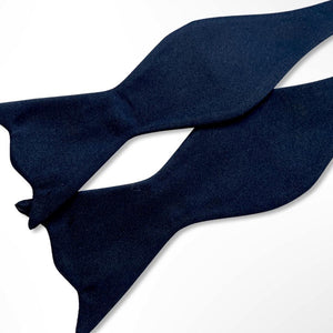 Candy Shape Plain Black Silk Self Bow Tie