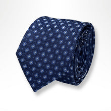Load image into Gallery viewer, Flower Electric Blue Oblique Silk Tie – Skinny 70mm