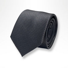 Load image into Gallery viewer, Black Geometric Silk Tie – Skinny 70mm