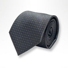 Load image into Gallery viewer, Grey Obliques Flower Silk Tie – Regular 80mm