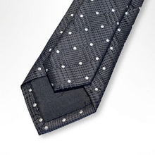 Load image into Gallery viewer, Silver Grey Dots Silk Tie – Slim 60mm