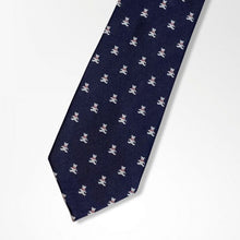 Load image into Gallery viewer, 熊 Teddy Bear Navy Silk Tie – Regular 90mm