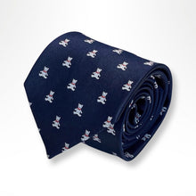 Load image into Gallery viewer, 熊 Teddy Bear Navy Silk Tie – Regular 90mm