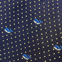 Load image into Gallery viewer, Sea Whale Navy Silk Tie – Regular 90mm