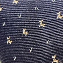 Load image into Gallery viewer, 柴犬しばいぬ Navy Silk Tie – Regular 90mm