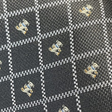 Load image into Gallery viewer, 熊 Teddy Bear Grid Grey Silk Tie – Regular 90mm