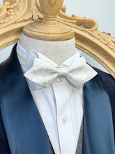 Load image into Gallery viewer, White Floral Pointed Bow Tie