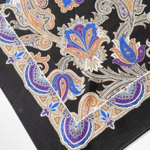 Load image into Gallery viewer, Black Floral Silk Pocket Square – 38CM