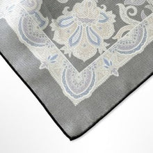 Load image into Gallery viewer, Black Floral Silk Pocket Square – 38CM