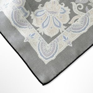 Black Floral Silk Pocket Square – 38CM